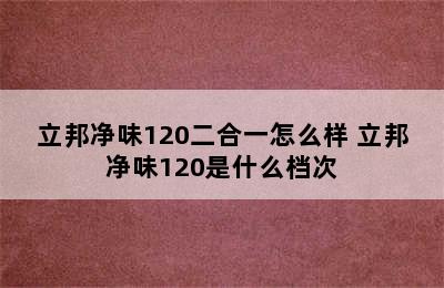 立邦净味120二合一怎么样 立邦净味120是什么档次